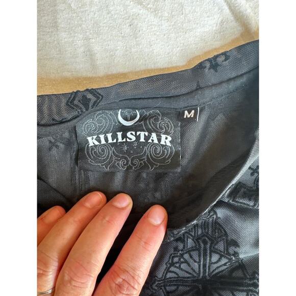Killstar Sheer Mesh Long Sleeve Top Medium Black - Picture 3 of 8